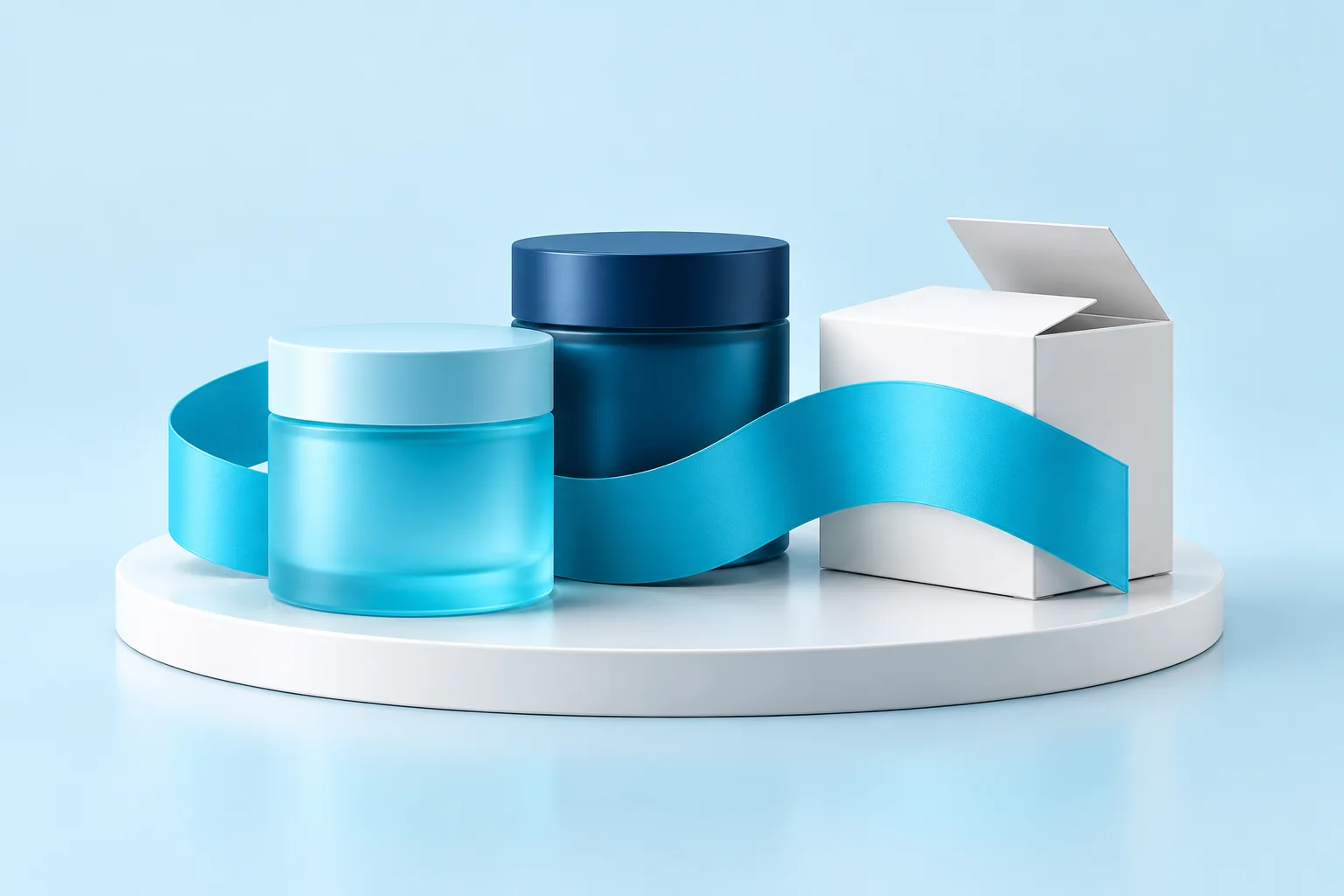 AI-generated 3D illustration of product containers and packaging representing brand launches.