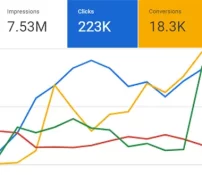 A Google Ads statistical chart showcasing results.